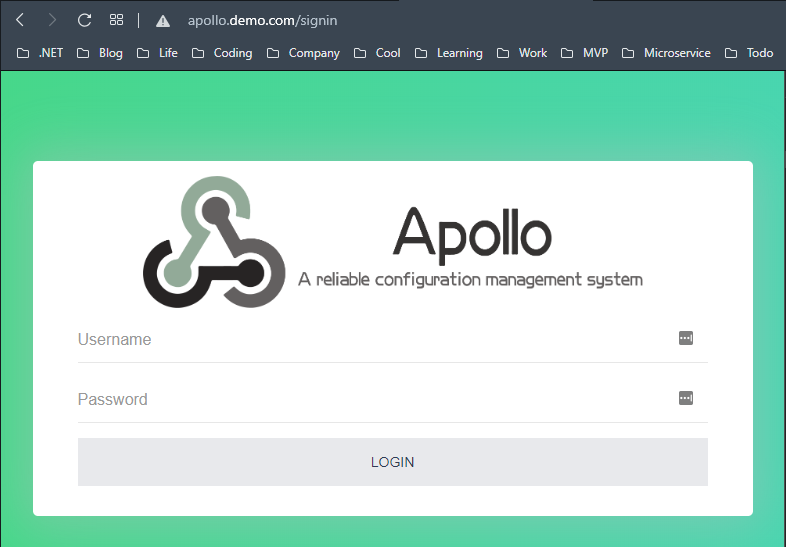 apollo login page